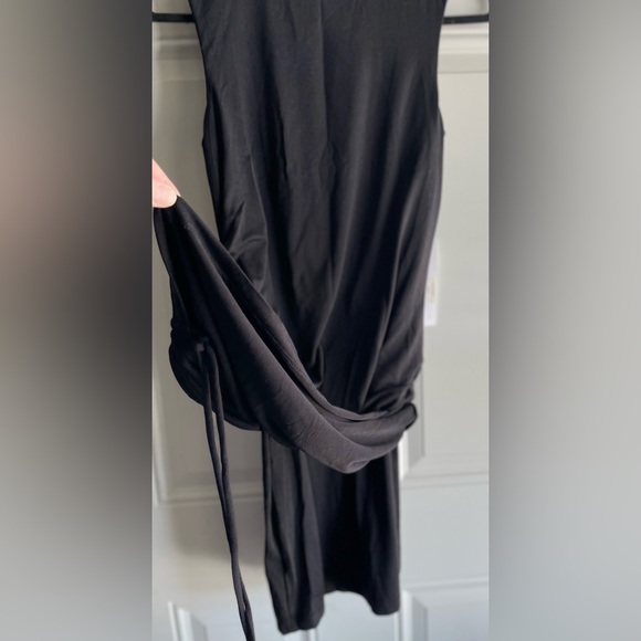 $138 MSRP NWT Susana Monaco Luxuriously Versatile Black Dress W/ Side Drawstring - Picture 5 of 11